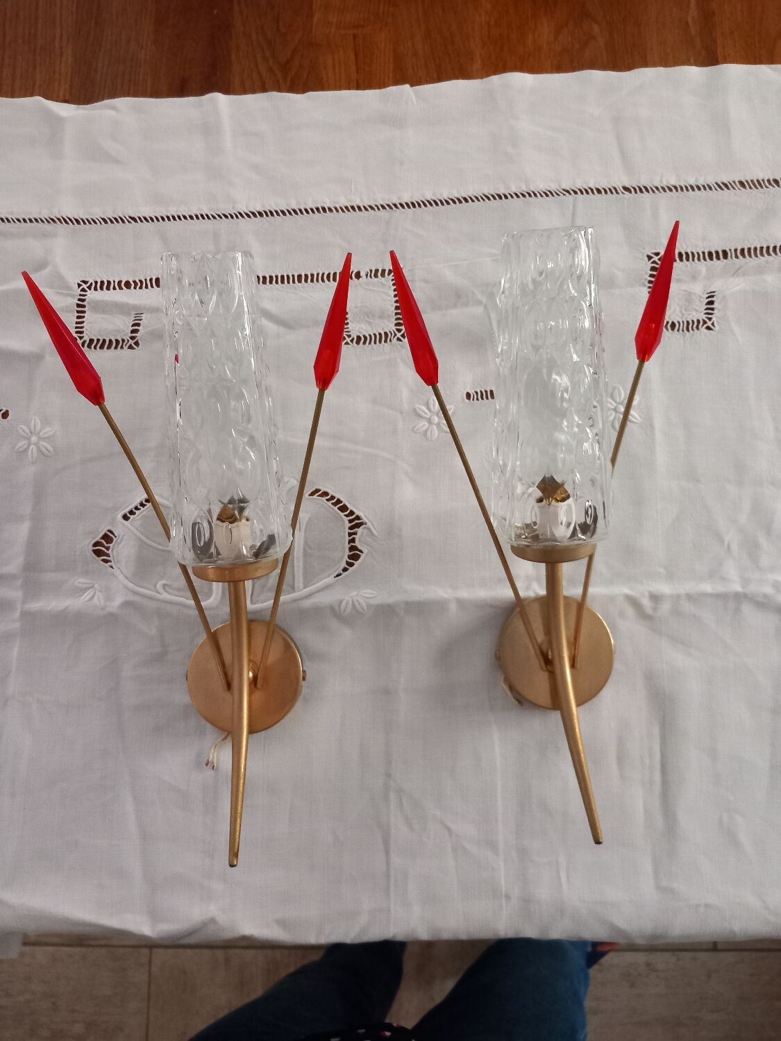 Pair wall lamps