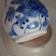 Vase vintage fleuri bleu blanc h.15.5cm