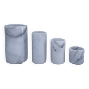 Quatre bougeoirs marbre - blanc