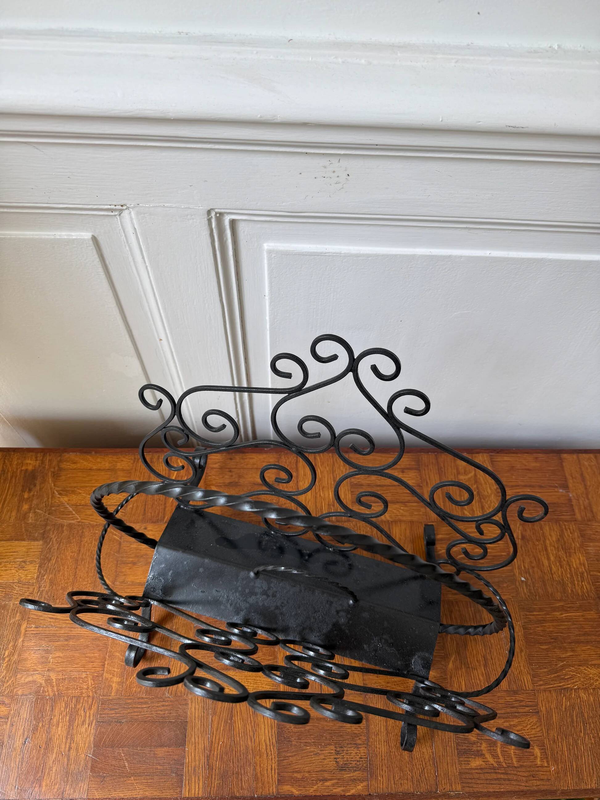 Wrought iron magazine rack