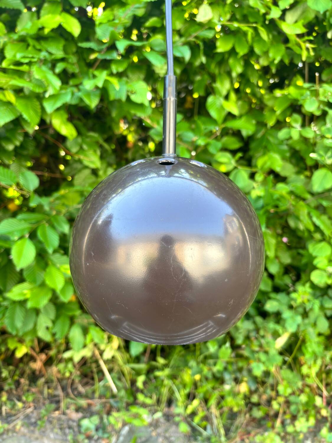 Brown metal eyeball pendant light by LITA vintage 1970