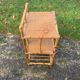 Vintage 3-tier bamboo and rattan shelf