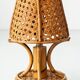 French Riviera Bamboo Rattan Table Lamps, Pair, Vienna Straw Shades, 1960s