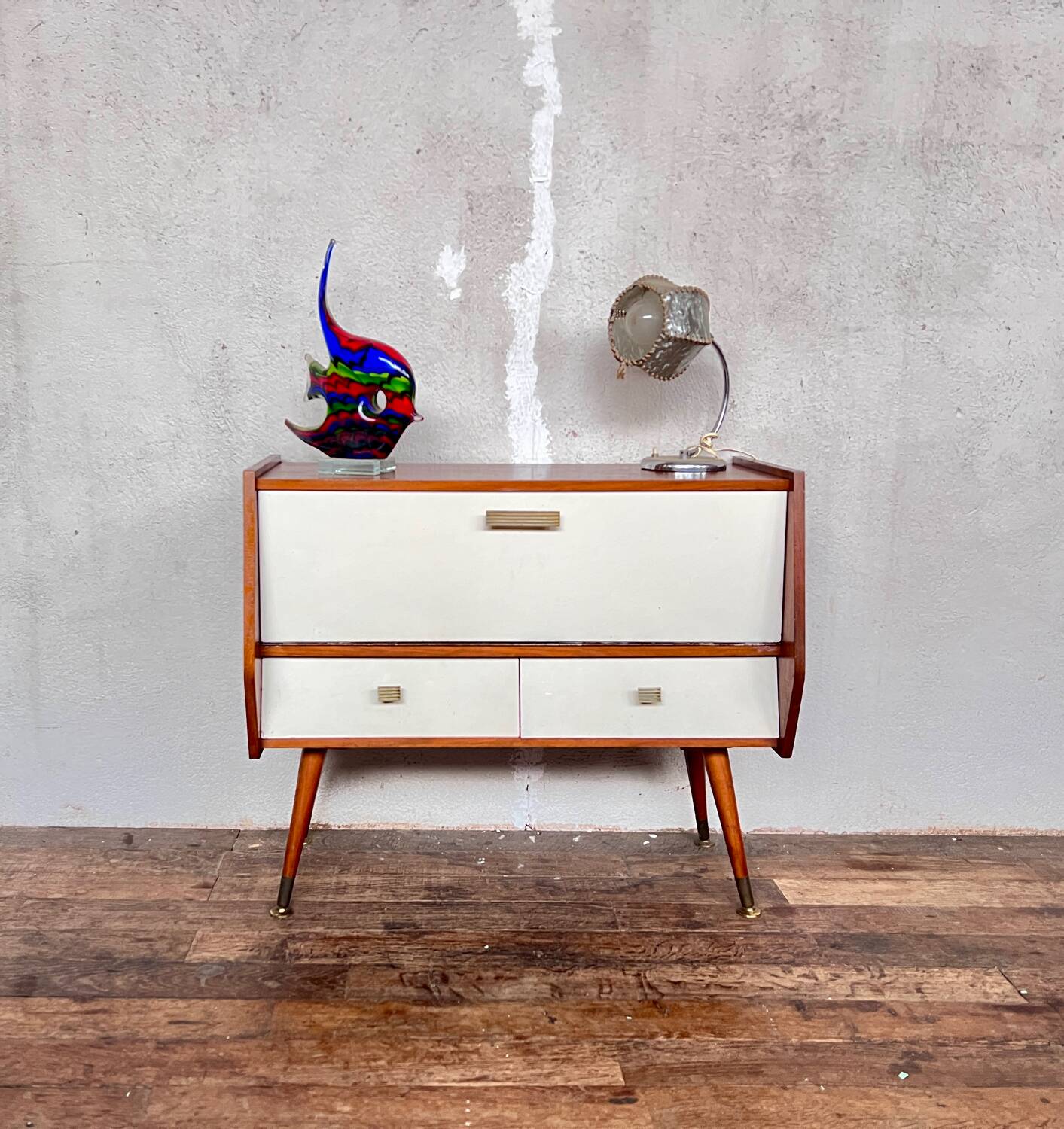 Mini sideboard TV cabinet end of Scandinavian vintage sofa