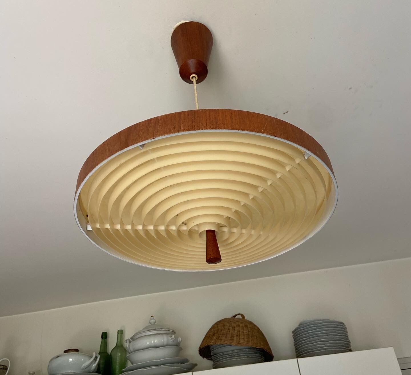 Scandinavian teak suspension Temde Leuchen 60s