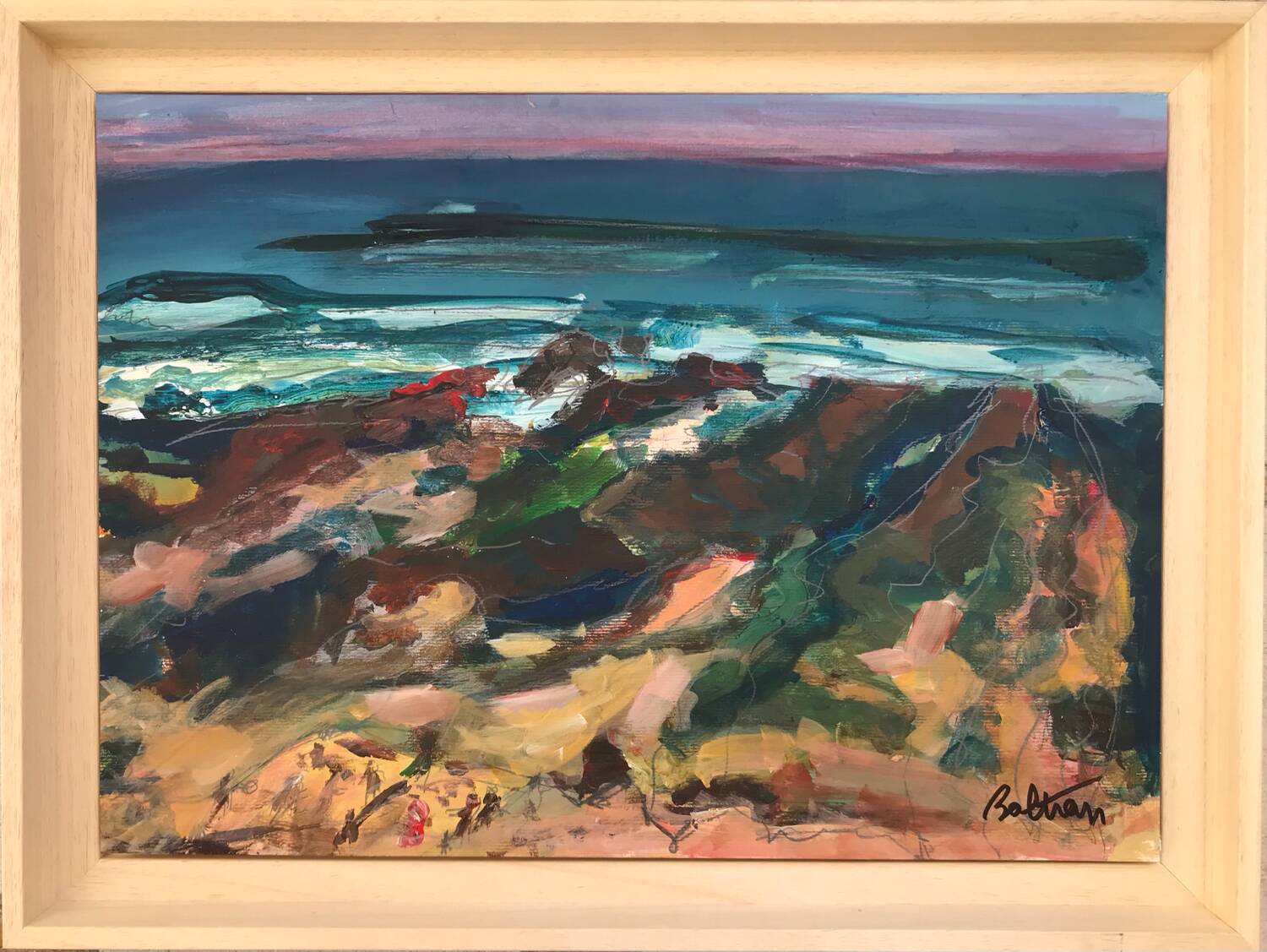 Acrylic painting by odile trpont, also known as baltran (1942). les sables d'olonne.