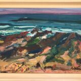 Acrylic painting by odile trpont, also known as baltran (1942). les sables d'olonne.