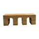 Solid monoxyl wood bench with carved 3-arch base - Natural wood color