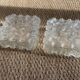 Pair of wall lamp or ceiling lamp in transparent vintage molded glass