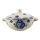 Half-porcelain soup tureen from Badonviller, blue flower pattern, early 20th century.