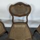 Série de 3 chaises cannées de style Louis XV