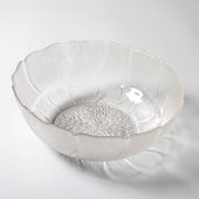 Salad Bowl Fleur, Vintage Decorative Clear Large Fruit Glass Bowl / Arcoroc