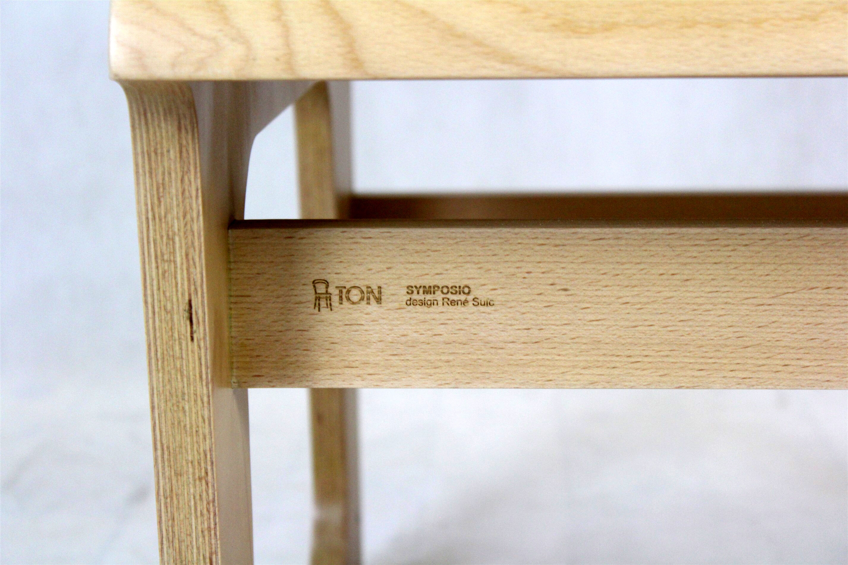 Beech Plywood Bench Symposio by René Šulc for TON, 2010s