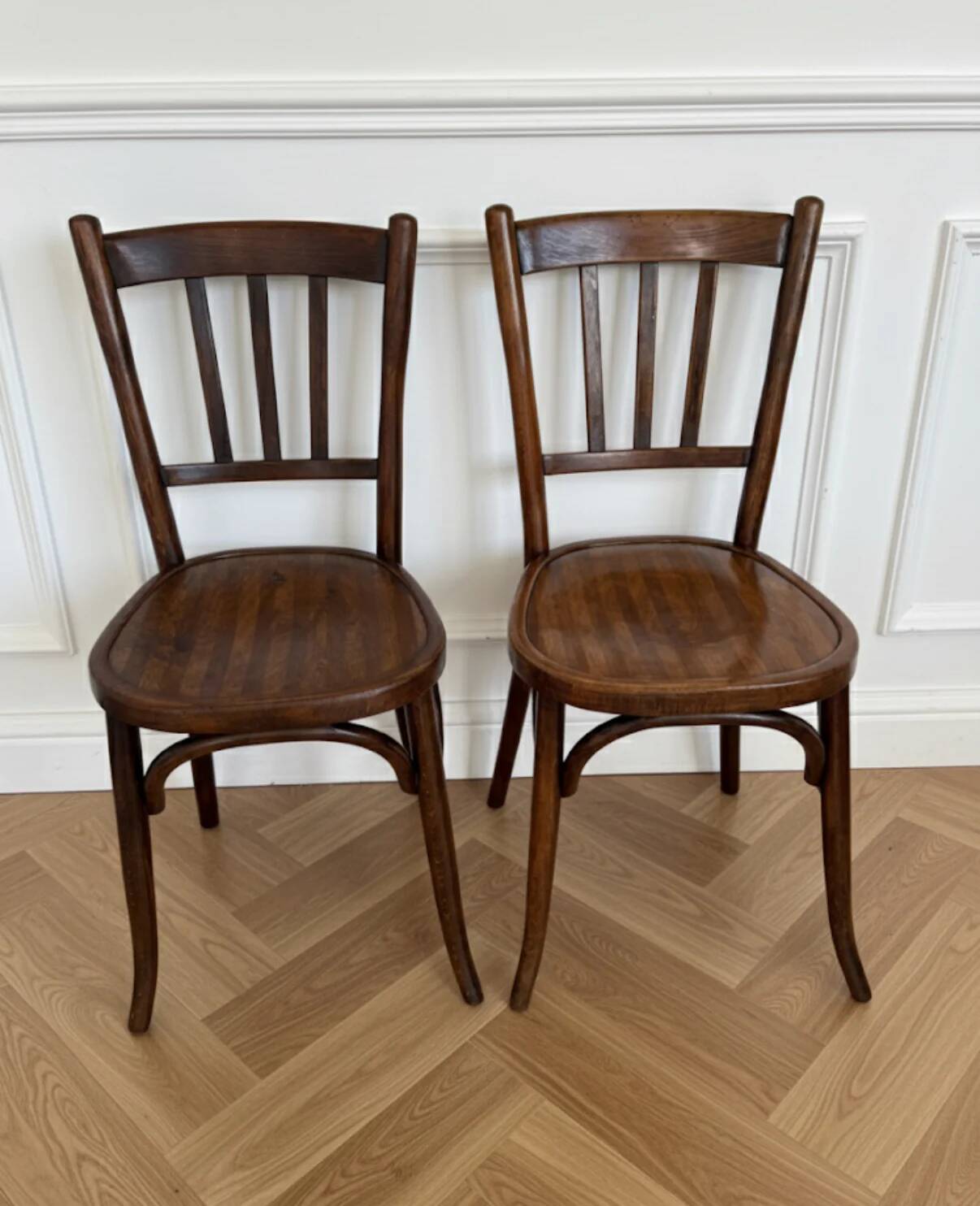 Pair of vintage Baumann bistro chairs