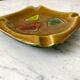 Ashtray abstract in ceramic and leather 50s-60s