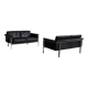 Horst Brüning Model 6912 two seater sofa in black leather for Kill International, Germany 1967
