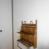 Old shelf wall and folding bamboo