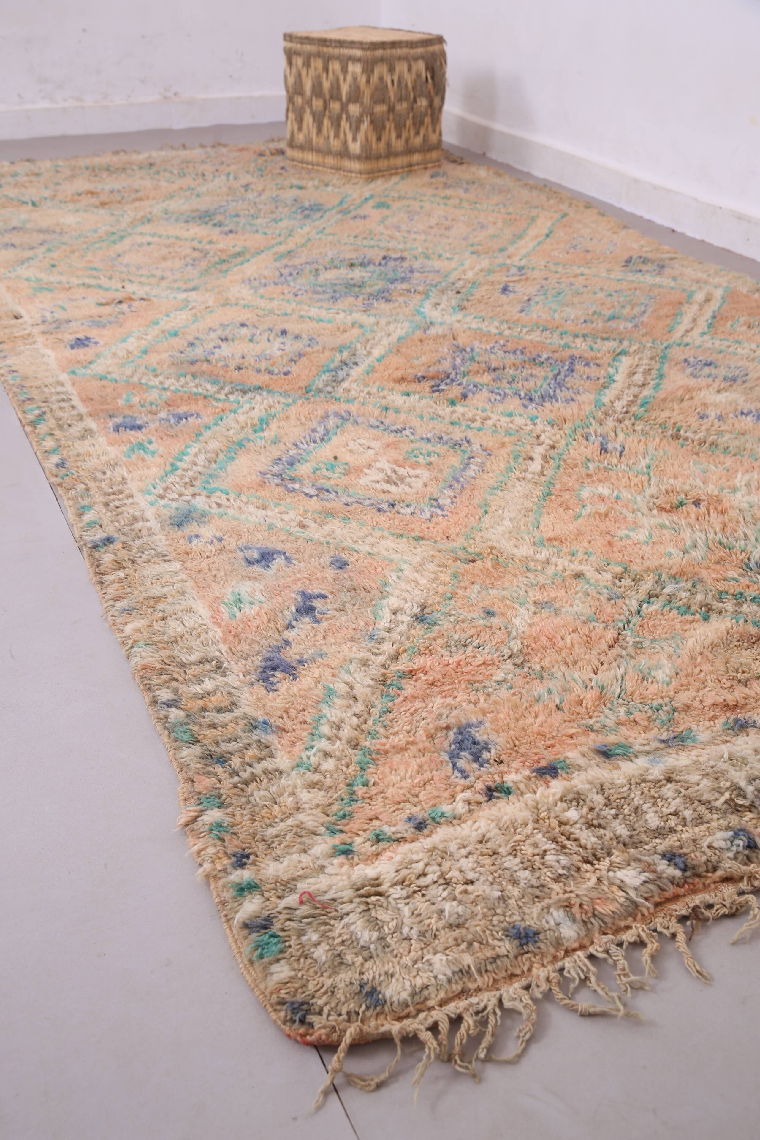 Peach Vintage Moroccan Rug 183 x 357 cm - Berber Wool Rug - Handmade Rug