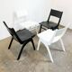 Set of 4 stacking chairs by Casala, beech, 1950s