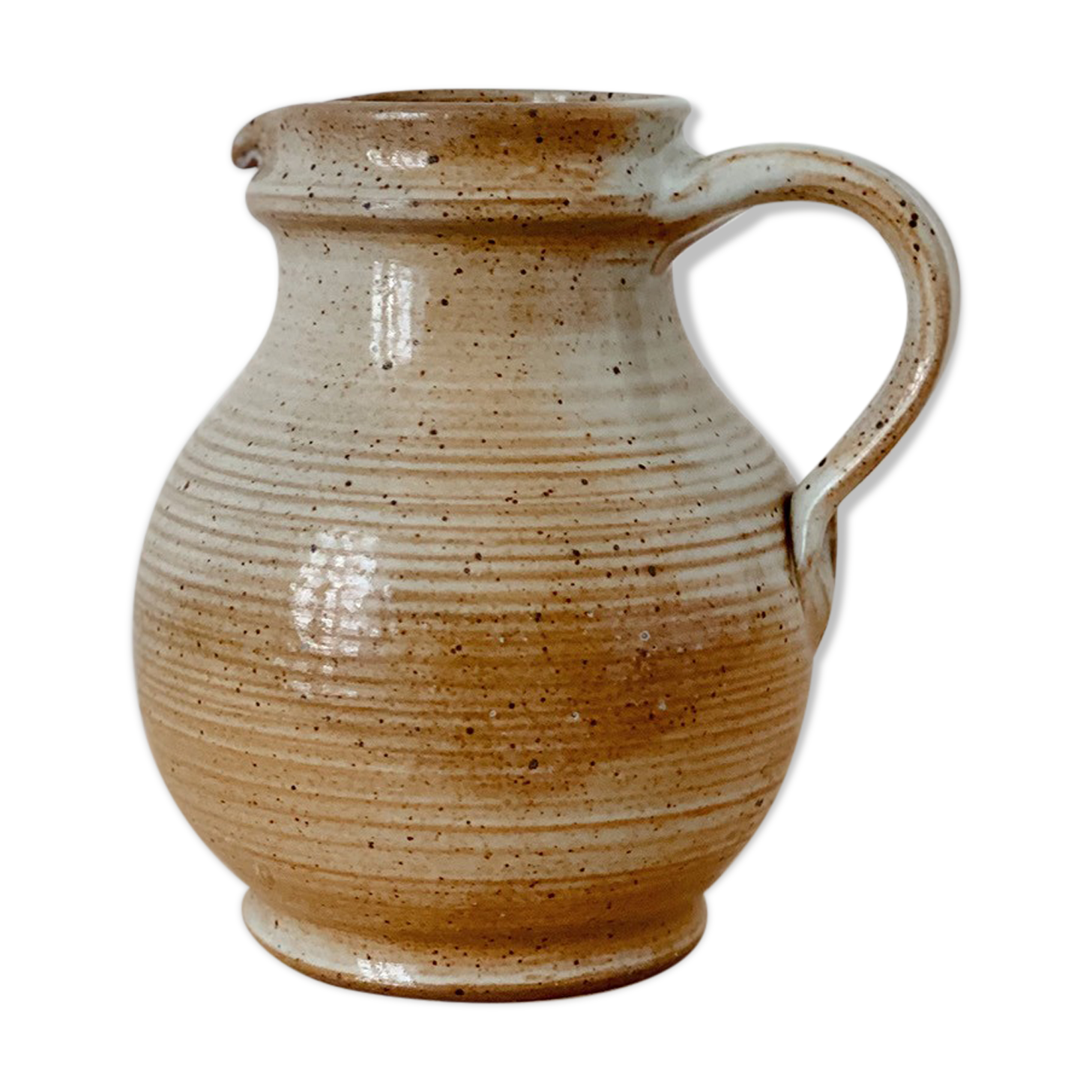 Beige stoneware pitcher