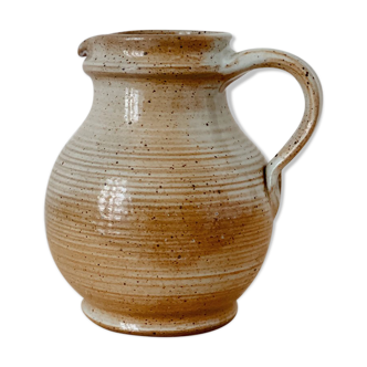 Beige stoneware pitcher