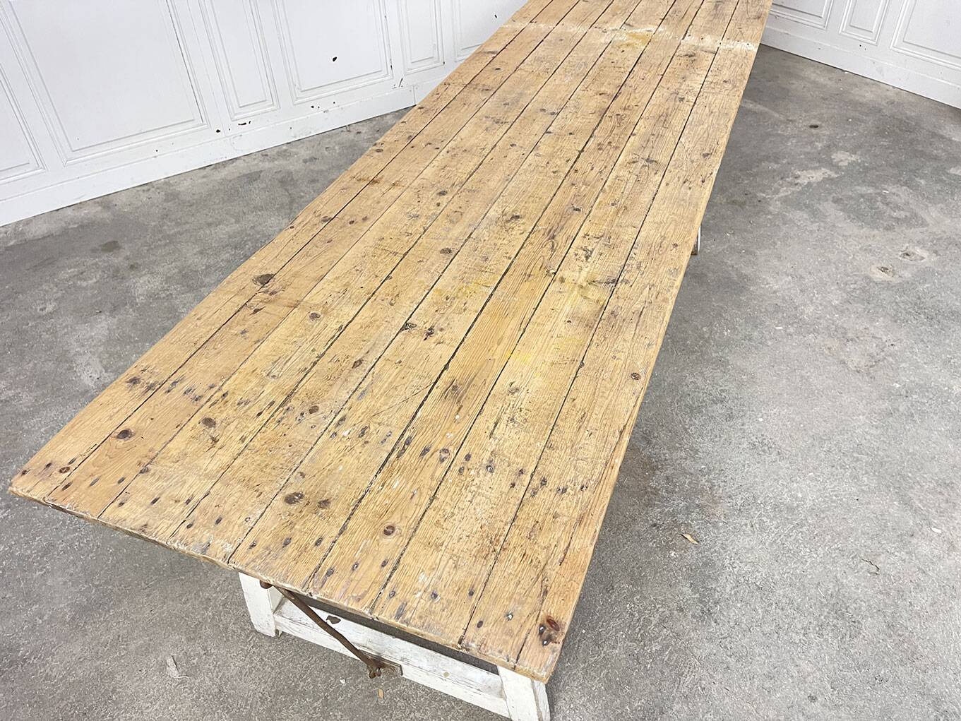 Large 1940s-style outdoor dining table