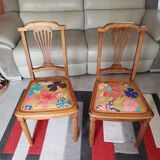 Pair of vintage Louis XVI style chairs from the 19th century