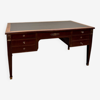 Double-sided flat desk in mahogany directoire style xix eme century