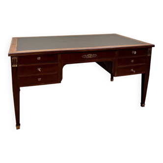 Double-sided flat desk in mahogany directoire style xix eme century