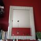Large vintage tufted velvet mirror