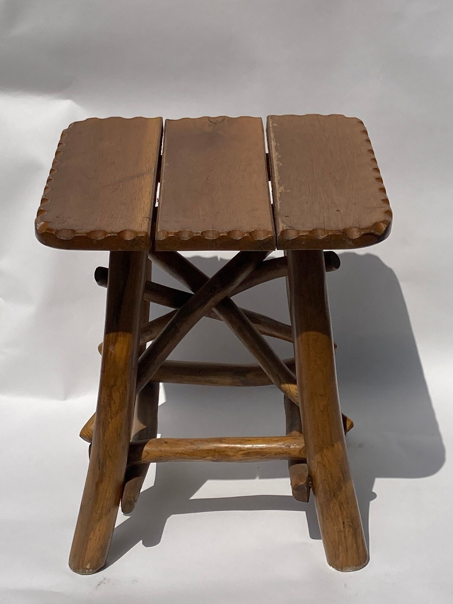Brutalist Wabi Sabi organic tree stool or hocker