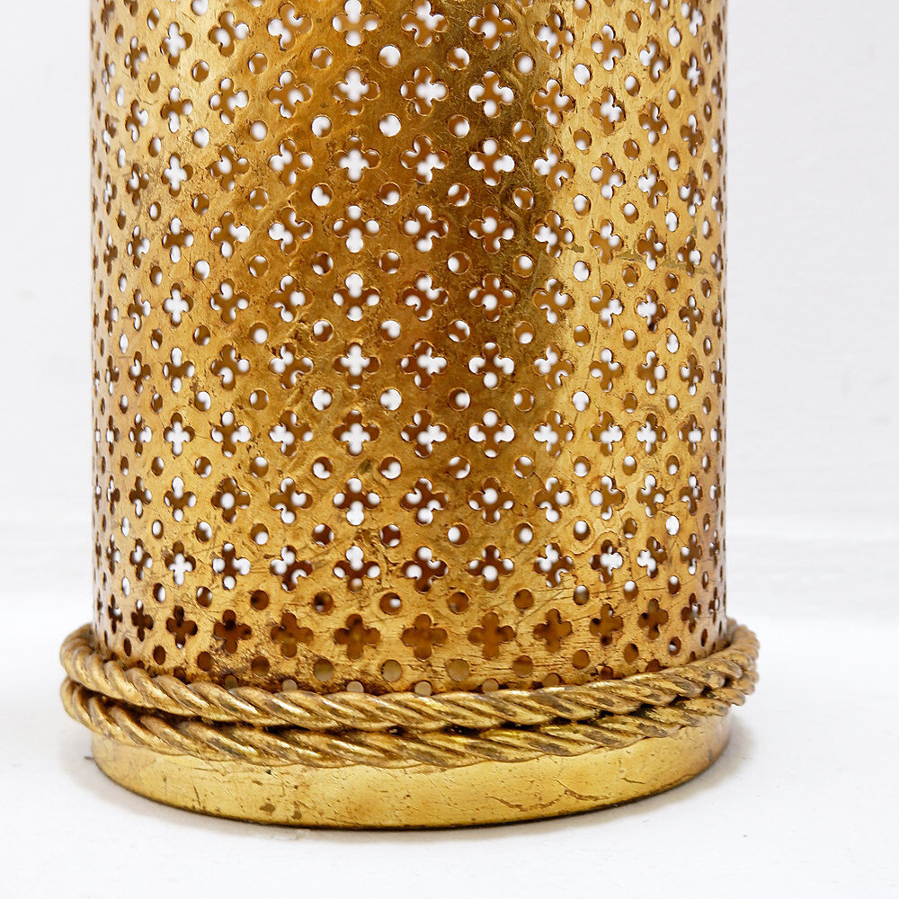 Golden umbrella stand Hollywood Regency by Li Puma Firenze, Italy 1950s