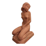 Terracotta sculpture "Kneeling Nude Woman"