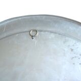 Round brushed aluminium mirror, 1970s