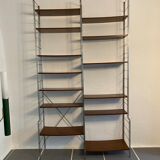Thong shelves on foot steel and vintage wood