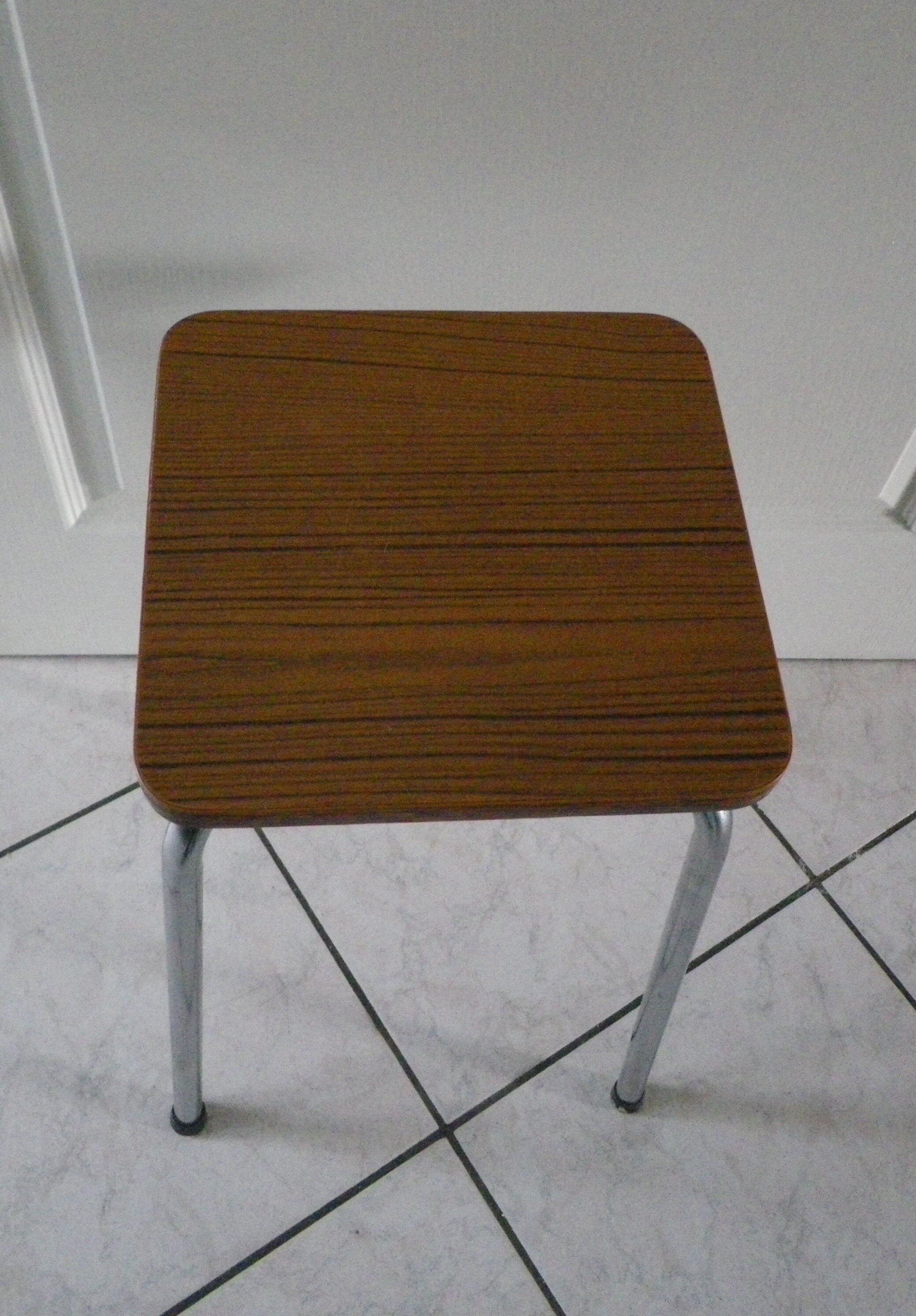 Black streaked brown formica stool 70