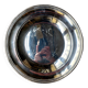 Round silver-plated metal dish