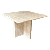 Coffee table, square side table in travertine 60 x 60 cm.