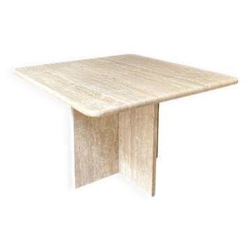 Table basse, bout de canapé carré en travertin 60 x 60 cm