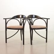 4 Wooden Black Lacquered Thonet Triangle Dining Chairs Model 87, 1980s