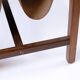 Newspaper/magazine holder - rosewood and brown canvas - Danish design - 1960s
