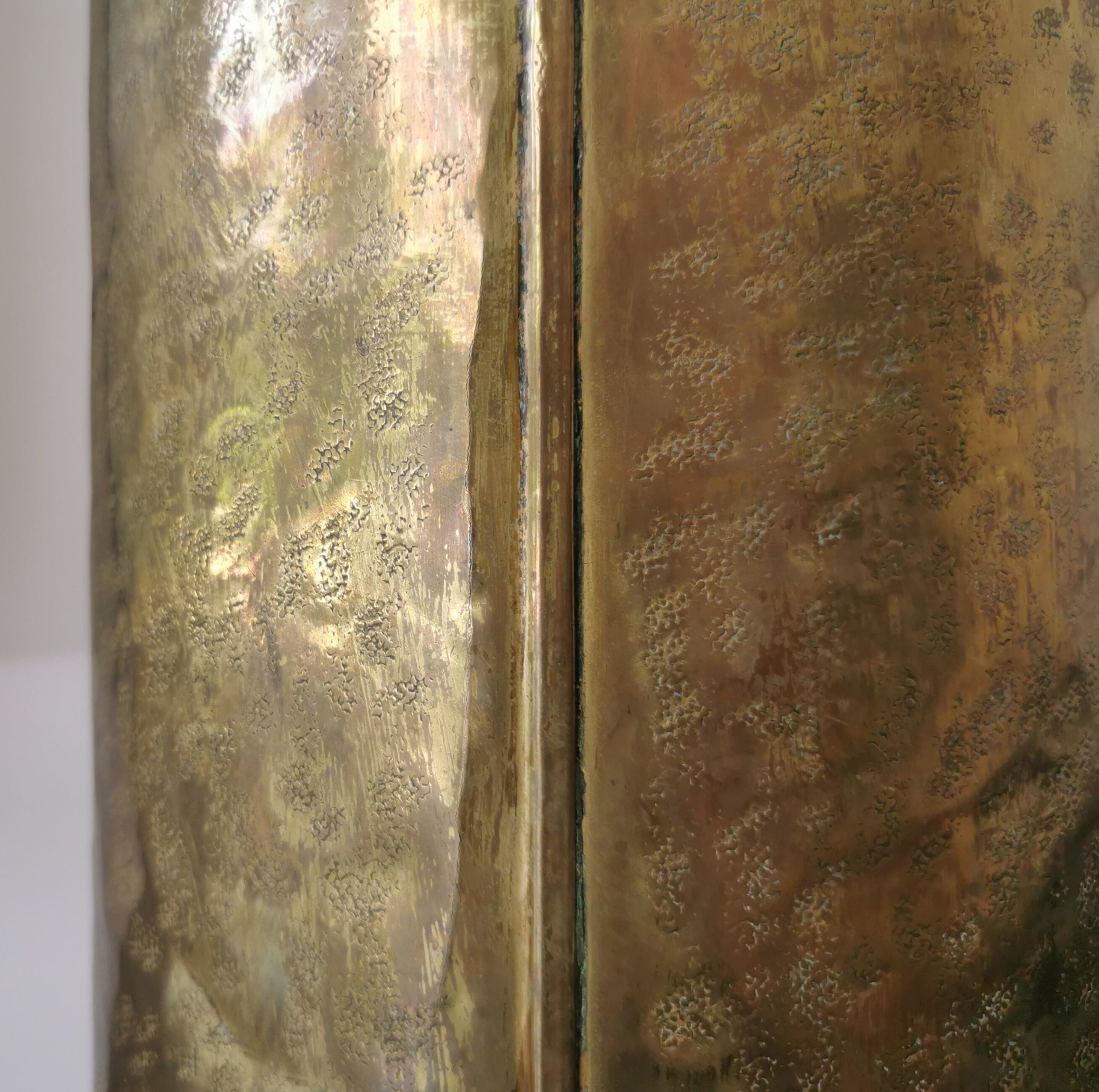 Umbrella holder sunflowers vintage copper and golden brass
