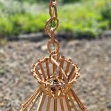 70s wicker chandelier pendant light