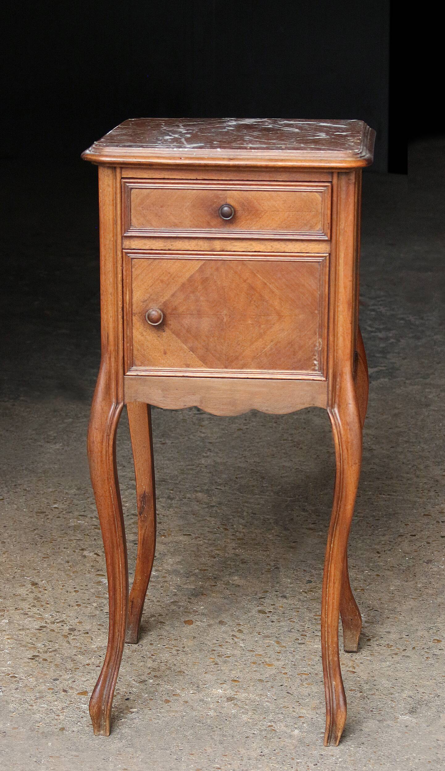 Rare a.arbey (au vieux noyer) bedside table from the beginning of the century in walnut.