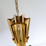 Modern mid-century brass chandelier Reflex Pierre Forssell Skultuna, Sweden
