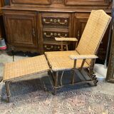 Rattan bamboo chaise longue 1920's