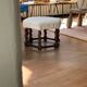 Tabouret de ferme danois moderne brutaliste des années 30 en chêne et laine