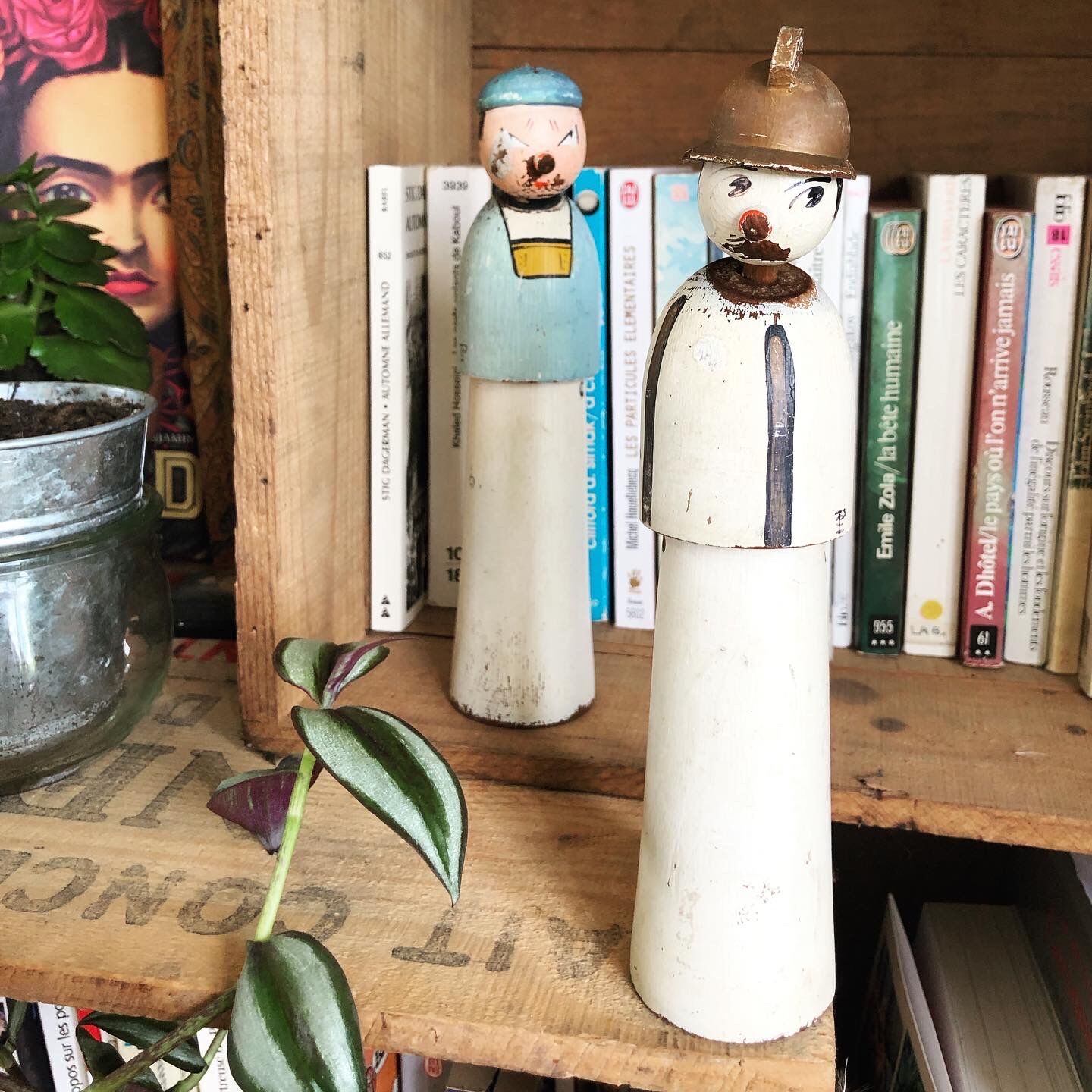 Pair of wooden characters