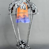 Pair of Wrought Iron Lamps, Vine Theme, Müller Frères, Art Deco, 1925