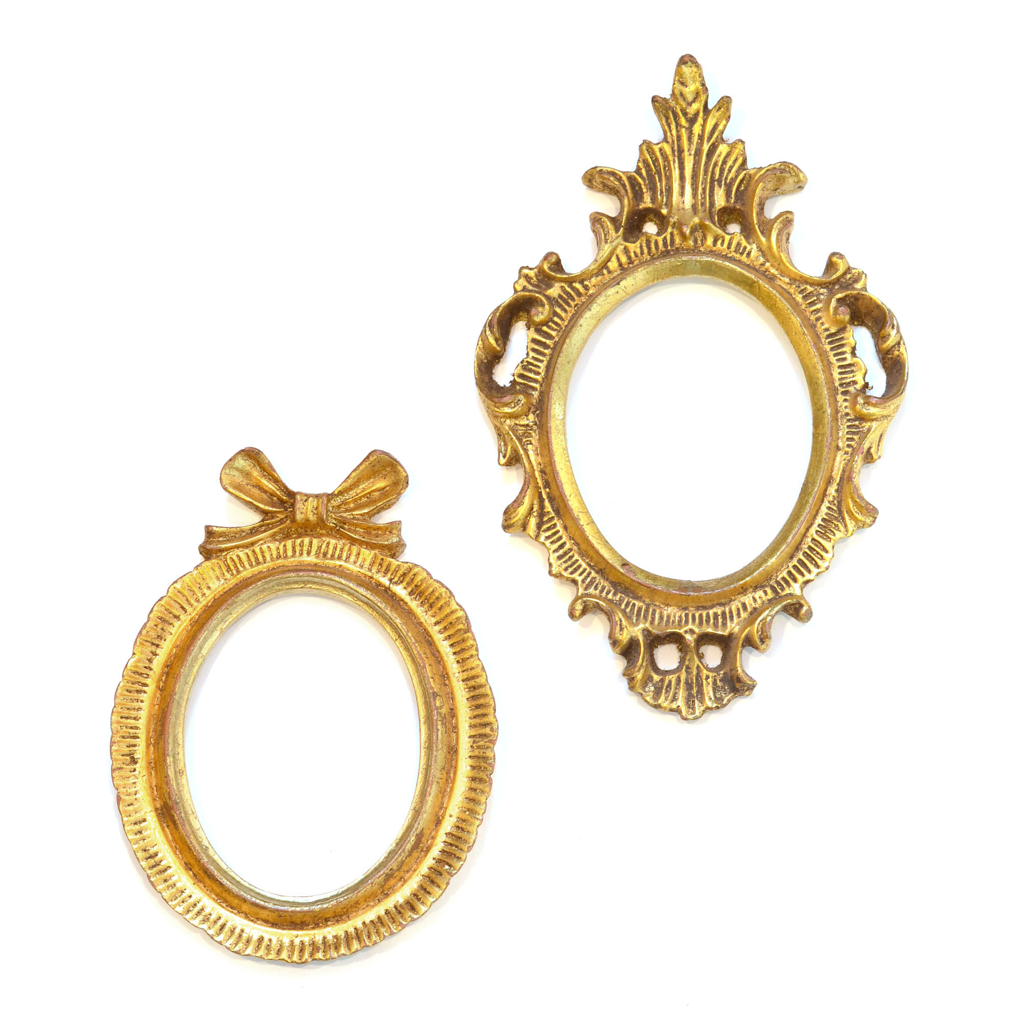 Pair of gilded miniature frames